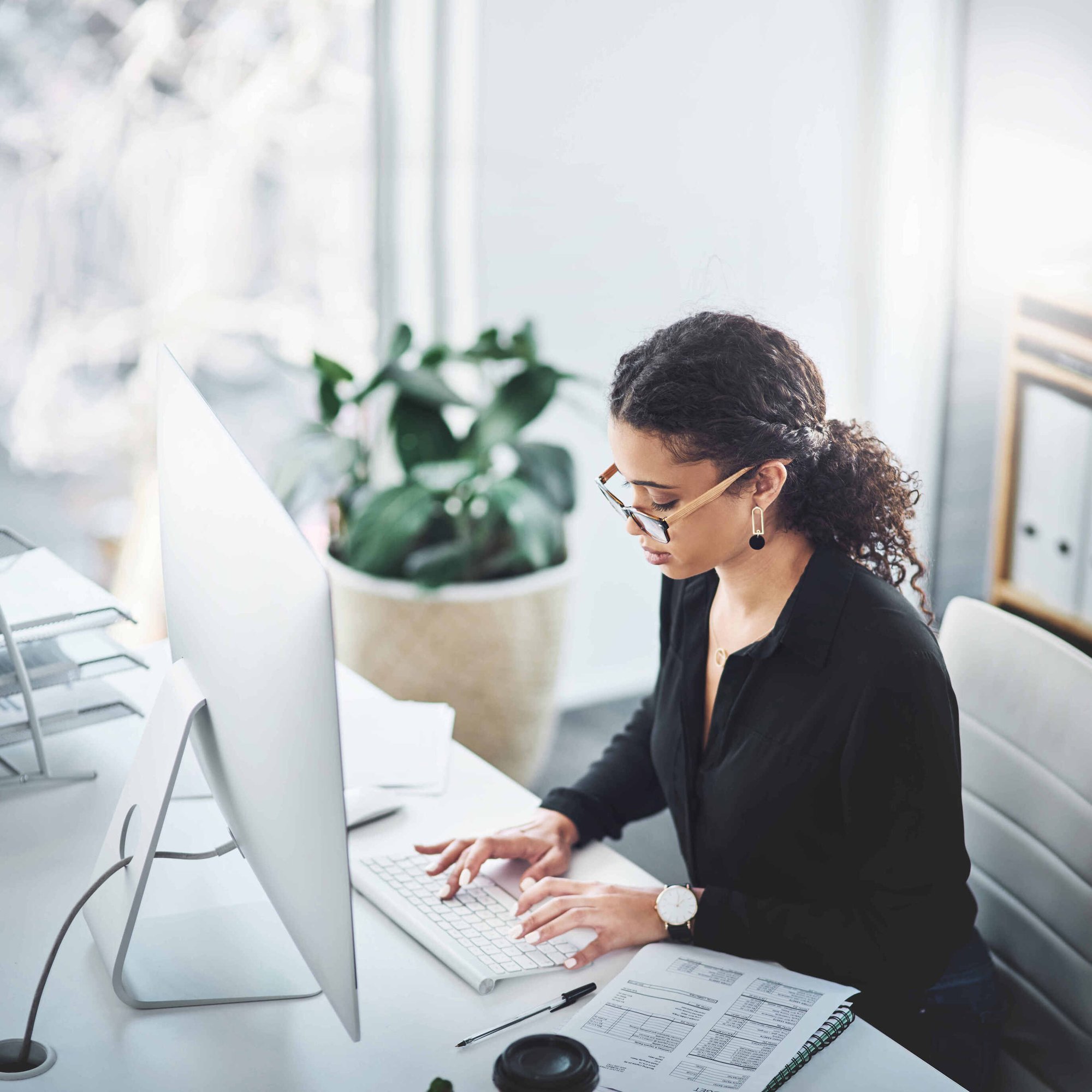 Young CPA business woman working